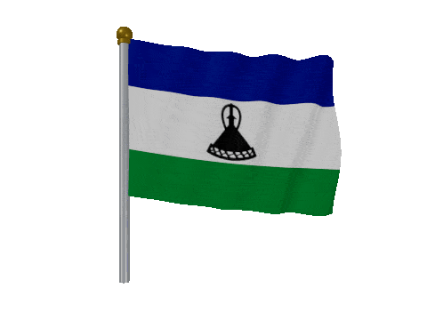 Lesotho Pole Fast Wind animated flag GIF