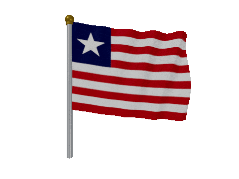 Liberia Pole Fast Wind animated flag GIF