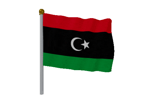 Libya Pole Fast Wind animated flag GIF