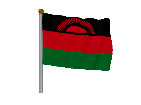 Malawi Pole Fast Wind animated flag GIF