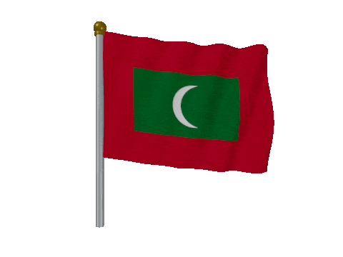 Maldives Pole Fast Wind animated flag GIF