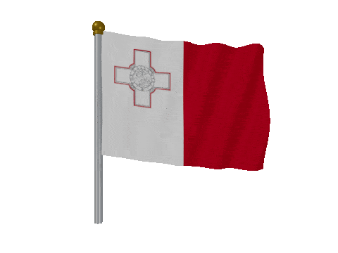 Malta Pole Fast Wind animated flag GIF