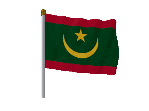 Mauritania Pole Fast Wind animated flag GIF