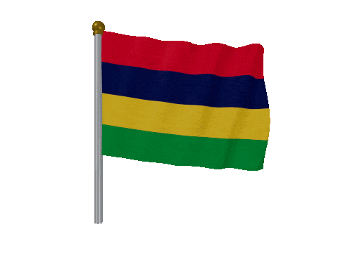 Mauritius Pole Fast Wind animated flag GIF