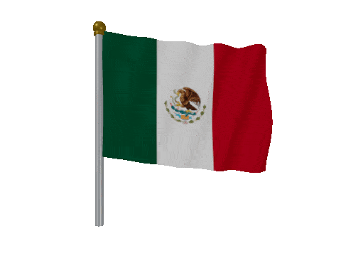 Mexico Pole Fast Wind animated flag GIF