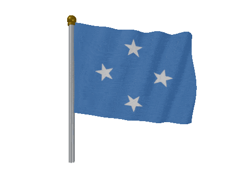Micronesia Pole Fast Wind animated flag GIF