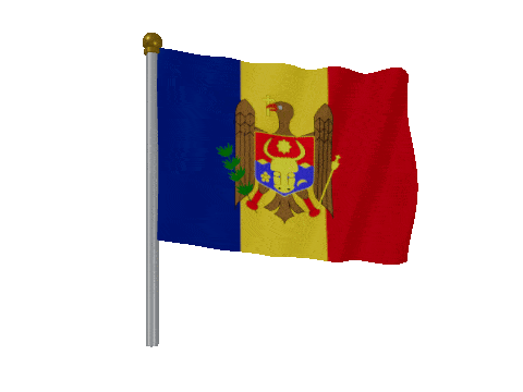 Moldova Pole Fast Wind animated flag GIF
