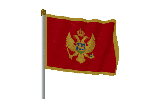 Montenegro Pole Fast Wind animated flag GIF