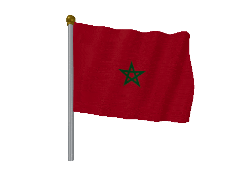 Morocco Pole Fast Wind animated flag GIF