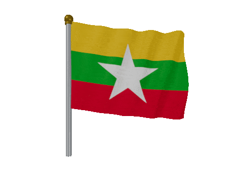 Myanmar Pole Fast Wind animated flag GIF