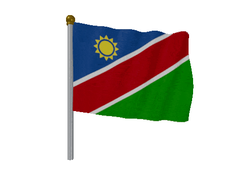Namibia Pole Fast Wind animated flag GIF
