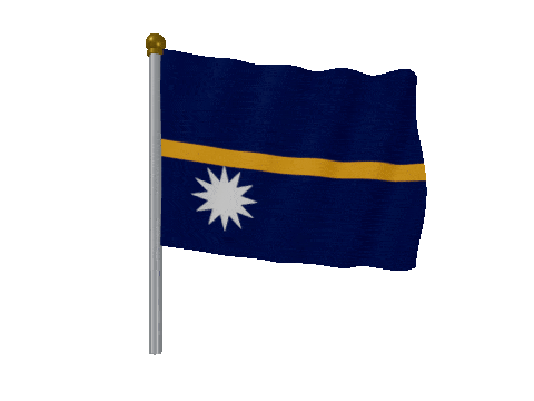 Nauru Pole Fast Wind animated flag GIF