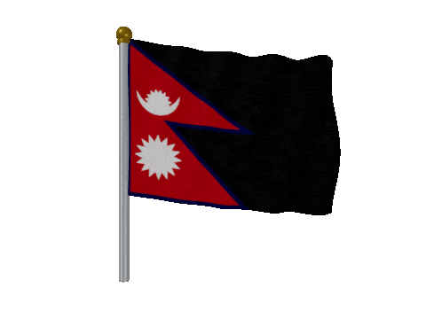 Nepal Pole Fast Wind animated flag GIF