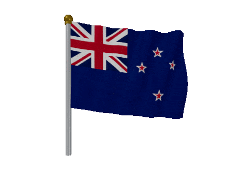 New Zealand Pole Fast Wind animated flag GIF