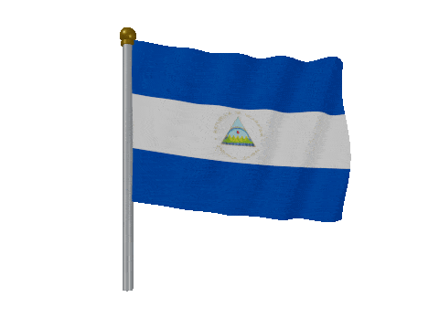 Nicaragua Pole Fast Wind animated flag GIF