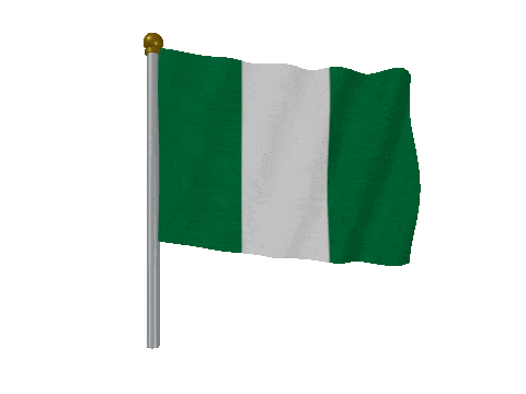 Nigeria Pole Fast Wind animated flag GIF