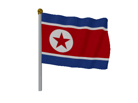 North Korea Pole Fast Wind animated flag GIF