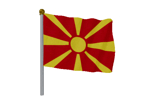 North Macedonia Pole Fast Wind animated flag GIF