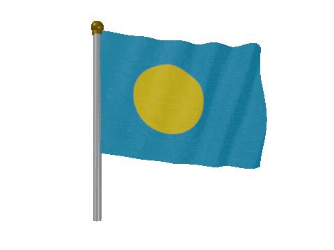 Palau Pole Fast Wind animated flag GIF