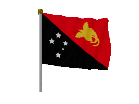 Papua New Guinea Pole Fast Wind animated flag GIF