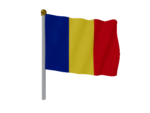 Romania Pole Fast Wind animated flag GIF