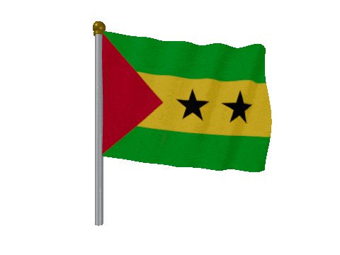 São Tomé and Príncipe Pole Fast Wind animated flag GIF