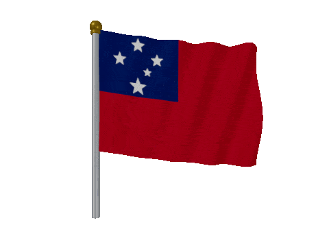 Samoa Pole Fast Wind animated flag GIF