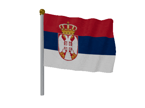 Serbia Pole Fast Wind animated flag GIF