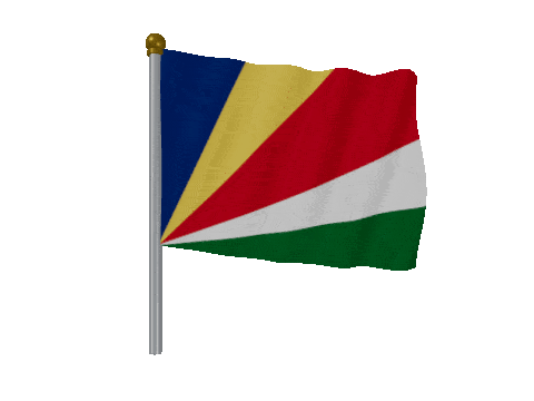 Seychelles Pole Fast Wind animated flag GIF