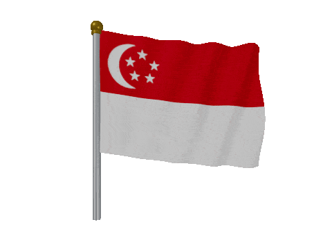 Singapore Pole Fast Wind animated flag GIF