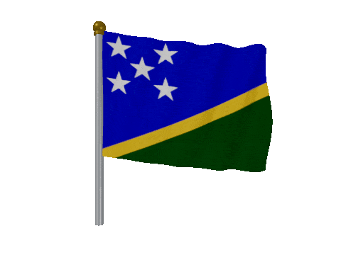 Solomon Islands Pole Fast Wind animated flag GIF