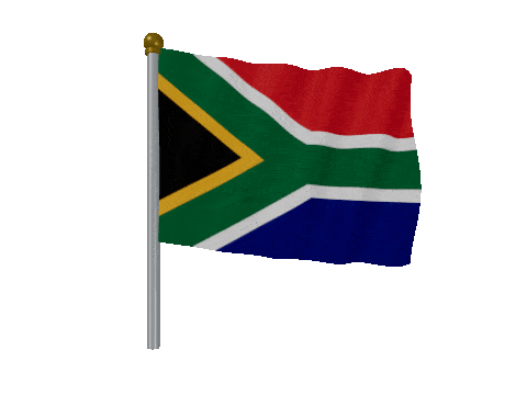 South Africa Pole Fast Wind animated flag GIF