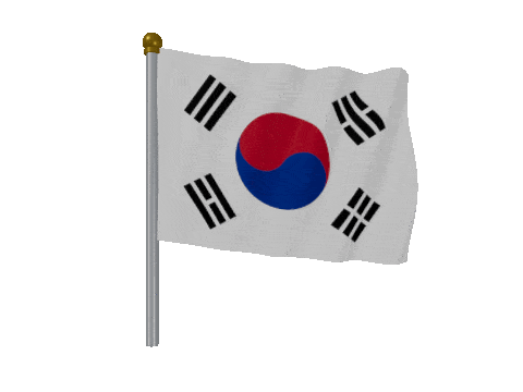 South Korea Pole Fast Wind animated flag GIF