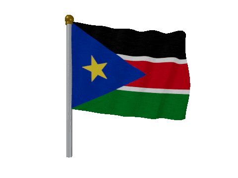 South Sudan Pole Fast Wind animated flag GIF