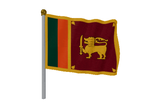 Sri Lanka Pole Fast Wind animated flag GIF