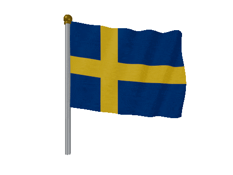 Sweden Pole Fast Wind animated flag GIF