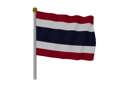 Thailand Pole Fast Wind animated flag GIF