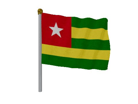 Togo Pole Fast Wind animated flag GIF