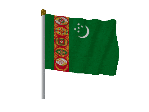 Turkmenistan Pole Fast Wind animated flag GIF