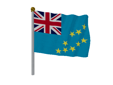 Tuvalu Pole Fast Wind animated flag GIF