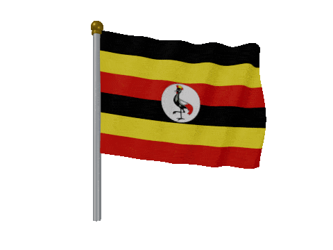 Uganda Pole Fast Wind animated flag GIF