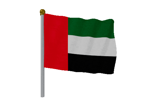 United Arab Emirates Pole Fast Wind animated flag GIF
