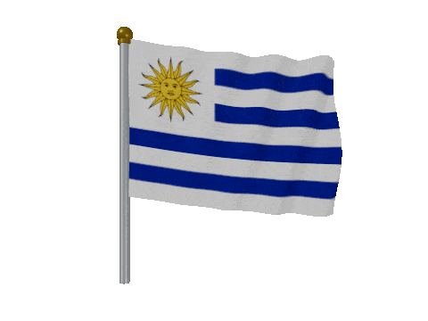 Uruguay Pole Fast Wind animated flag GIF