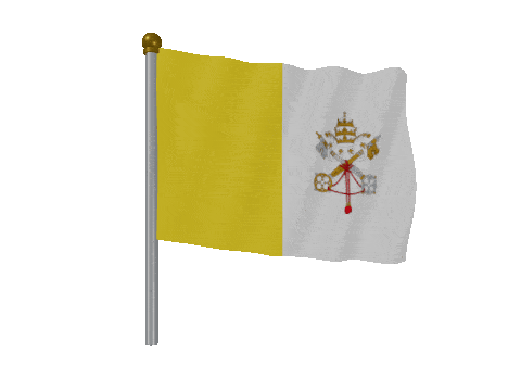 Vatican City Pole Fast Wind animated flag GIF