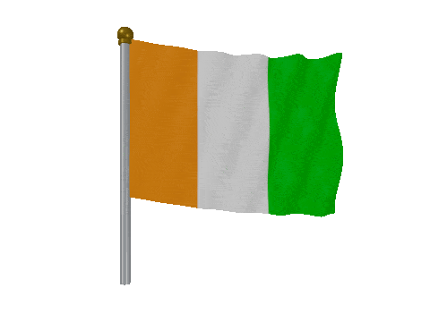 Ivory Coast Pole animated flag GIF