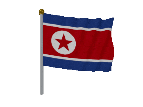 North Korea Pole animated flag GIF