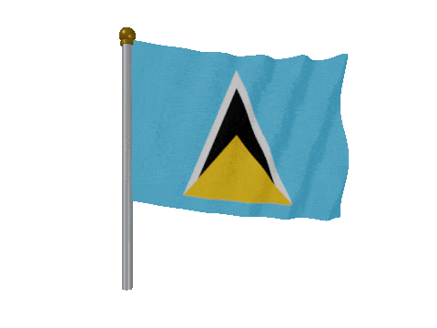 Saint Lucia Pole animated flag GIF