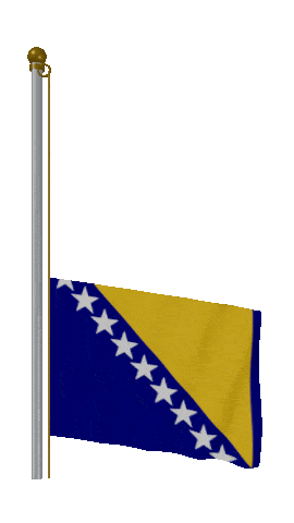 Bosnia And Herzegovina Raise & Lower animated flag GIF