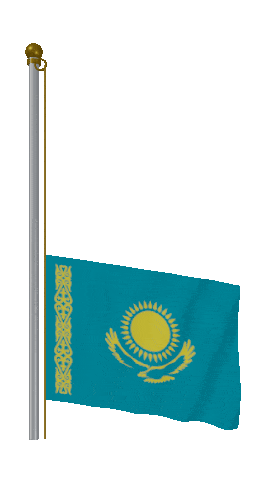 Kazakhstan Raise & Lower animated flag GIF