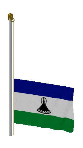 Lesotho Raise & Lower animated flag GIF
